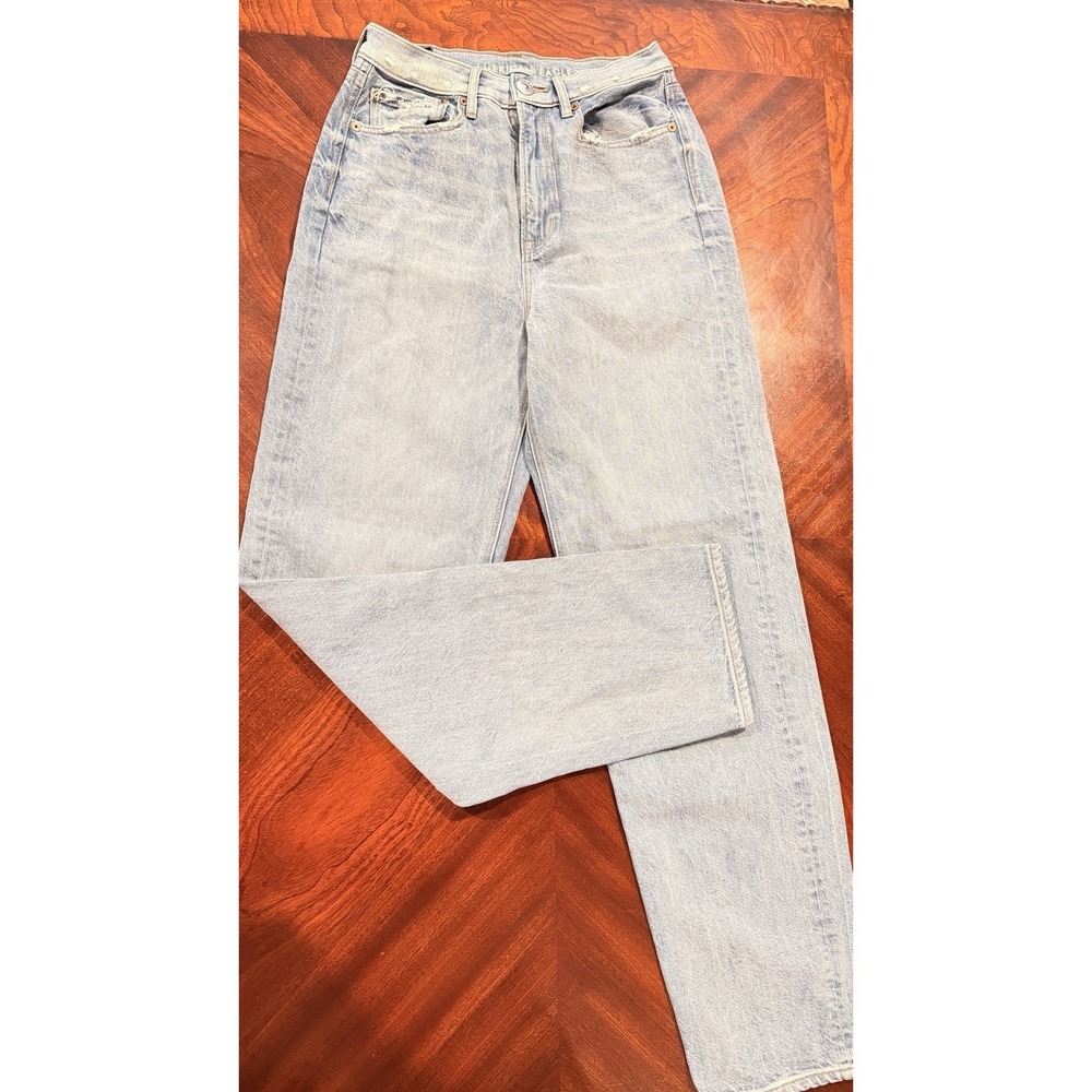 American‎ Eagle Juniors Baggy Jeans Size 2 Regular Light Wash Straight Leg- READ